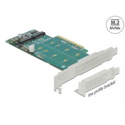   DeLock PCI Express x8 Card to 2x internal NVMe M.2 Key M Bifurcation Low Profile Form Factor