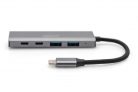 Digitus USB-C 4 Port HUB, 2x USB A + 2x USB-C Dark Gray