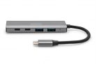 Digitus USB-C 4 Port HUB, 2x USB A + 2x USB-C Dark Gray