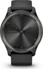 Garmin Vivomove Trend Slate Stainless Steel Bezel with Black Case and Silicone Band