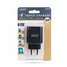 Delight USB QuickCharge 3.0 + Type C Adapter Black