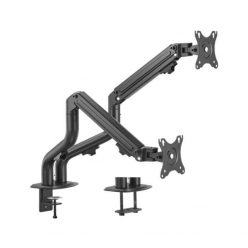   Gembird MA-DA2-02 Adjustable Tilting Desk 2-Display Mounting Arm 17”-32” Black