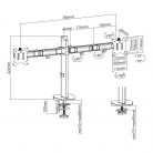 ACT AC8336 Dual Monitor Arm Office 17"-32" Silver