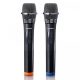 Lenco MCW-020BK Set of 2 wireless microphones with portable battery powered receiver Black