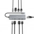 Hama FIC USB 3.1 TYPE-C,9IN1 DOKK. ADAPTER(4xUSB3.1, 2xHDMI, LAN, USB-C, PD) Grey