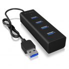 Raidsonic Icy Box Type-A to USB 3.2 Gen 1 4 port Type-A hub aluminium housing Black