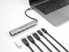 DeLock 6 Port USB Hub with 4xUSB Type-A female and 2xUSB Type-C female Grey