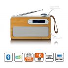 Lenco PDR-040EF Portable DAB+ radio with Bluetooth Bamboo