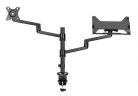 Gembird MA-DA-04 Desk mounted adjustable monitor arm with notebook tray 17"-32" Black