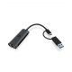 Raidsonic USB Type-A or Type-C to 2.5 Gigabit Ethernet LAN adapter Black