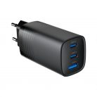 Gembird 3-port 65W GaN USB PowerDelivery fast charger Black