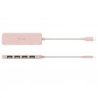 j5create Eco-Friendly USB-C to 4-Port Type-A Gen 2 Hub Misty Rose