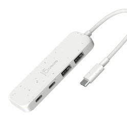   j5create Eco-Friendly USB-C to 4-Port Type-C & Type-A Gen 2 Hub Pure White