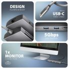 AXAGON HMC-8HLSA USB-C 5Gbps 9in1 hub Grey