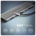 AXAGON HMC-5H USB-C 5Gbps 5in1 hub Silver