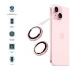 FIXED kameralencse védő biztonsági üveg Apple iPhone 15/15 Plus készülékekhez, pink kerettel, FIXGC2-1200-PI