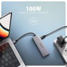 AXAGON HMC-5H60 USB-C 5Gbps 5in1 Hub Silver