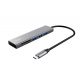 Trust Halyx 3 Port USB 3.2 Type-C Hub & Card Reader Silver