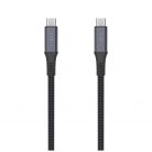 FIXED USB-C/USB-C adat- és töltőkábel FIXDBP-CC12-GR fonott szövet borítás, USB4 gen2 20Gbps 4K 60Hz max 240W 1,2m, szürke