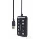 Gembird 10-port USB 2.0 Hub Black