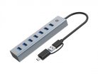 Conceptronic  HUBBIES21GP 7-Port USB 3.0 Hub with Power Adapter Grey