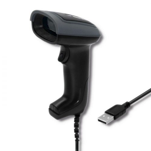 Qoltec Wired QR & Lézer vonalkódolvasó USB Black