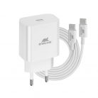 RivaCase RivaPower PS4101 WD4 EU Wall Charger 20W PD 3.0/ 1 USB-C with USB-C/USB-C Cable White