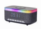 Gembird DAC-SPKBT-QC15-BK Digital alarm clock with speaker wireless charging function Black/Grey