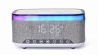 Gembird DAC-SPKBT-QC15-GR Digital alarm clock with speaker wireless charging function White/Light Grey