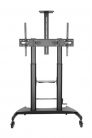 Gembird TVS-100T-02 Height adjustable TV floor stand with caster wheels 60"-100" Black sérült csomagolás