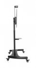 Gembird TVS-100T-02 Height adjustable TV floor stand with caster wheels 60"-100" Black sérült csomagolás