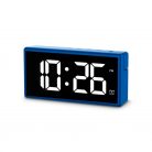 Hama Ibiza Digital Alarm Clock Multi-Colour Display with USB Charging Function Blue