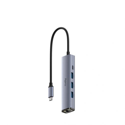 Cudy 4-Port USB3.2 HUB with Ethernet Silver