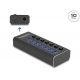 DeLock 7 Port USB Hub with 4 Ports 10 Gbps and 4 Fast Charging Ports with Switch and Illumination