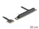 DeLock Adapter Mini PCIe male to PCIe 3.0 x16 slot 90° angled with cable 20cm