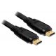 DeLock High Speed HDMI-kábel típusú Ethernet – HDMI A dugós > HDMI A dugós lapos 2m Black