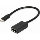 Gembird USB-C -> DisplayPort 1.2 M/F adapter 0.15m fekete