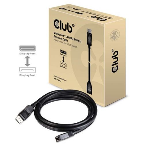 Club3D DisplayPort 1.4 HBR3 Extension kábel 8K60Hz M/F 2m /6.56ft