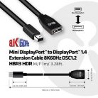 Club3D Mini DisplayPort to DisplayPort1.4 Extension Cable 8K60Hz DSC1.2 HBR3 HDR M/F 1m/3.28 ft