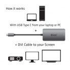 Club3D USB TYPE C TO DVI DUAL LINK SUPPORTS 4K30HZ RESOLUTIONS