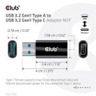 Club3D USB 3.2 Gen1 Type A to USB 3.2 Gen1 Type C Adapter M/F