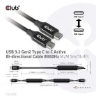 Club3D USB 3.2 Gen2 Type C to C Active Bi-directional Cable 8K60Hz M/M 5m/16.4ft