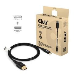   Club3D USB Type-C - DisplayPort 2.1 VESA DP80 M/M kétirányú kábel - 1m