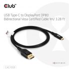 Club3D USB Type-C - DisplayPort 2.1 VESA DP80 M/M kétirányú kábel - 1m