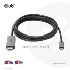 Club3D USB Gen2 Type C to HDMI 4K120Hz 8K60Hz HDR10 with DSC1.2 Active Cable M/M