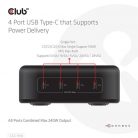 Club3D CAC-1918 gyorstöltő elosztó - 240W GaN technológia, 4x USB Type-C (PD 3.1), PPS támogatás