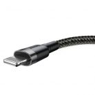 Baseus Cafule USB for iPhone 2.4A 1m gyorstöltő adatkábel, szürke/fekete