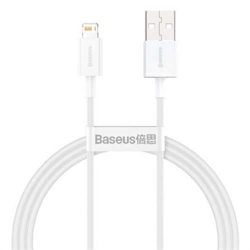 Baseus Superior Series Fast Charging Data Cable USB to iPhone 2.4A 1m gyorstöltő adatkábel, fehér