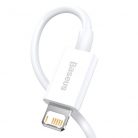 Baseus Superior Series Fast Charging Data Cable USB to iPhone 2.4A 1m gyorstöltő adatkábel, fehér