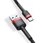 Baseus Cafule USB for Type-C 3A 0.5m gyorstöltő adatkábel, piros/fekete